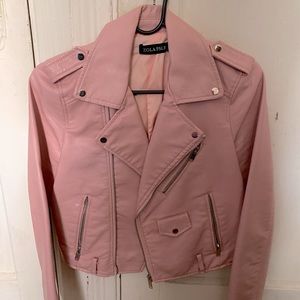 Pink leather jacket